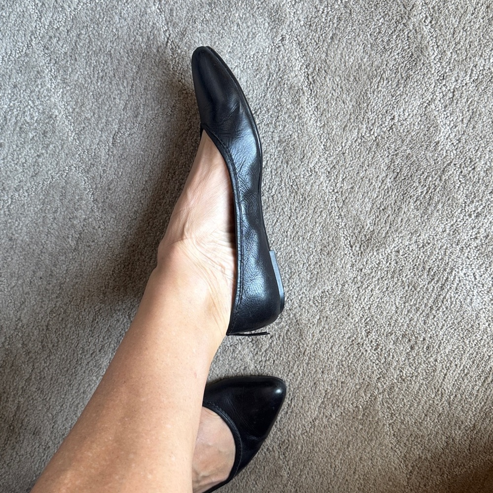 Frye Black Leather Ballet Flats